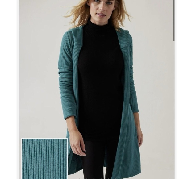 Athleta Sweaters - Athleta Medium Harmony Pose Wrap Cardigan Borealis Green
